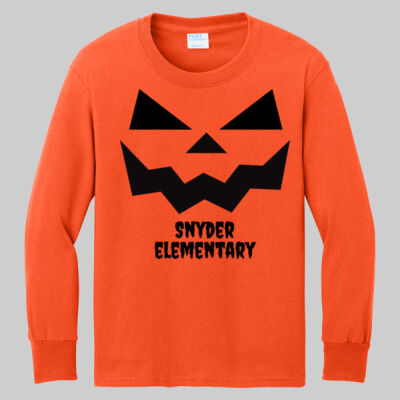 Youth Long Sleeve Shirt - Jack O Lantern - Black Thumbnail