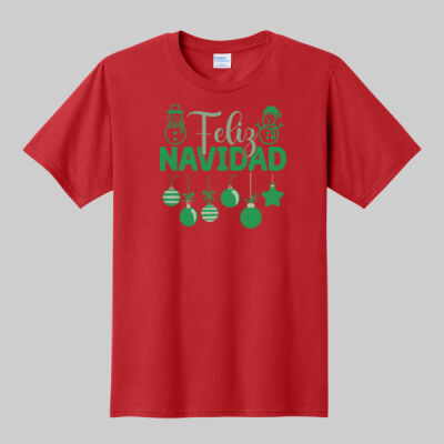 Adult T-Shirt - Feliz Festive - Green Thumbnail