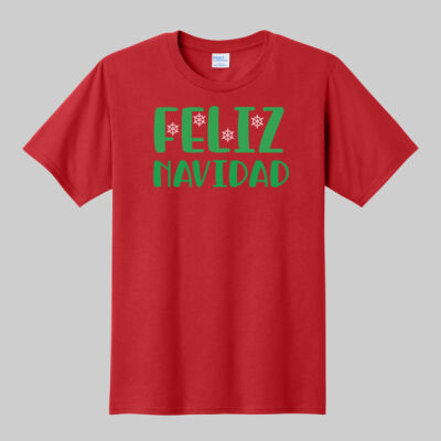 Adult T-Shirt - Feliz Navidad - Green Thumbnail