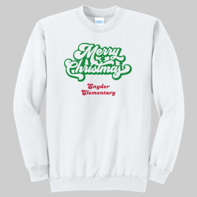 Adult Crewneck - Merry Christmas - Green & Red Thumbnail