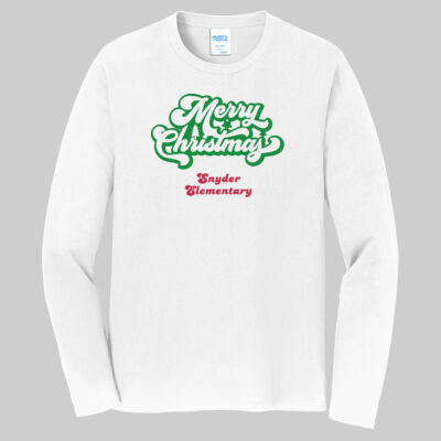 Adult Long Sleeve Shirt - Merry Christmas - Green & Red Thumbnail