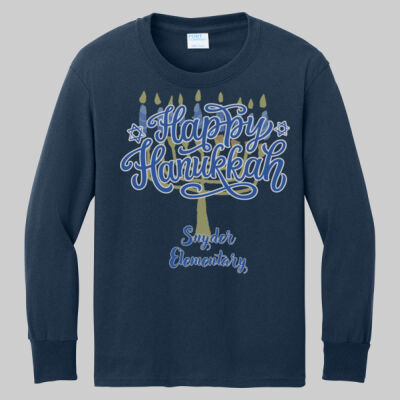 Youth Long Sleeve Shirt - Happy Hanukkah Thumbnail