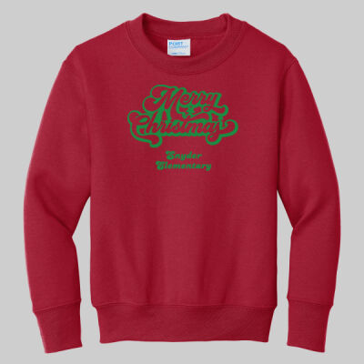 Youth Crewneck - Merry Christmas - Green Thumbnail