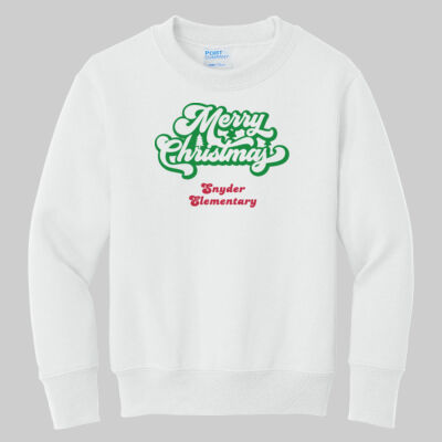 Youth Crewneck - Merry Christmas - Green & Red Thumbnail